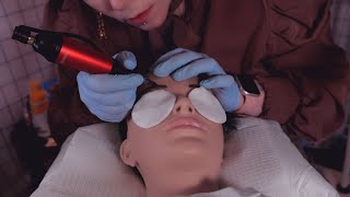 ASMR Microblading Your Eyebrows  Perfectionist Measuring amp Color Matching [upl. by Bronez767]