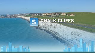 Brighton Chalk Cliffs Aerial 4K Drone View [upl. by Arak]