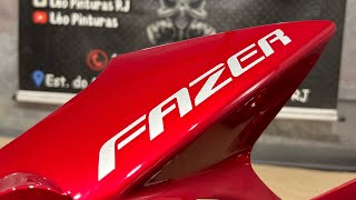 Yamaha Fazer 250cc  Vermelho Metálico  Léo Pinturas 🚩 [upl. by Raybourne]