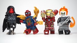 Avengers Infinity War Iron Man Weapon Iron Spider man Red Skull Unofficial Lego Minifigures [upl. by Avik]