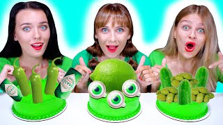 ASMR Cake Decorating Challenge Only Green Color  Eating Sounds LiLiBu [upl. by Frank]