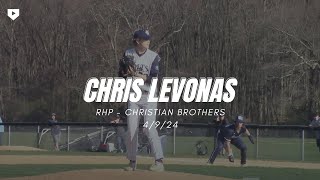 RHP Chris Levonas 24  Christian Brothers Academy NJ  4924 [upl. by Anselma339]