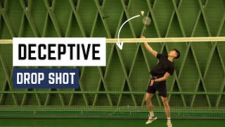 How To Play The DECEPTIVE DROP SHOT Like a PRO  Basic Feather  Badminton technique [upl. by Llehcar]