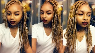 Honey Blonde Box Braids VLOG  EASY METHOD  Urban Beauty PrePulled Kanekalon Hair [upl. by Ainer]