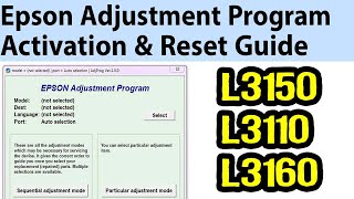 Epson Adjustment Program Activation and Reset Tutorial for Epson Printers [upl. by Odlanra22]