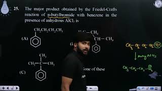 The major product obtained by the FriedelCrafts reaction of nbutylbromide with benezene in the [upl. by Hgielanna]