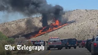 F35 fighter jet crashes into New Mexico hillside [upl. by Laurinda752]