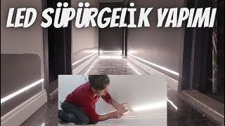 KORİDOR LED AYDINLATMA NASIL YAPILIR  SÜPÜRGELİK LED IŞIK [upl. by Leacim]