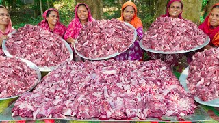 Boneless Buffalo Meat Tehari  EID feast  Biriyani Style Polao Rice Meat Tehari Cooking in Village [upl. by Ailelc]