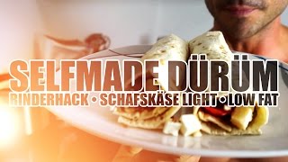 Selfmade Dürüm mit Rinderhackfleisch amp Schafskäse light  LOW FAT  Victors Fitnessküche [upl. by Nyladnewg626]