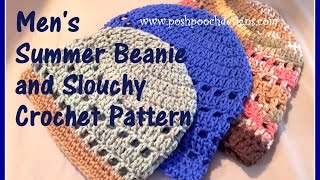 Mens Summer Beanie and Slouchy Crochet Pattern [upl. by Lacsap950]