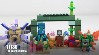 LEGO Minecraft 21180  The Guardian Battle  Stop Motion Speed Build [upl. by Leonhard]