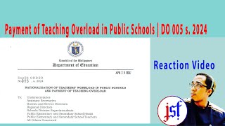 DO 5 s 2024 Rationalization of Teachers Workload amp Payment of Teaching Overload [upl. by Labannah]