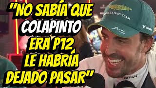 ENTREVISTA FERNANDO ALONSO POST CARRERA GP ITALIA 2024  Fernando Alonso habla de Franco Colapinto [upl. by Twum]