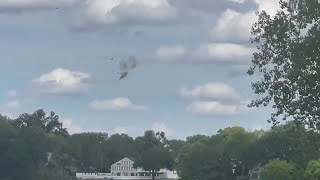 Plane crashes at Thunder Over Michigan air show at Willow Run Airport [upl. by Etireuqram612]