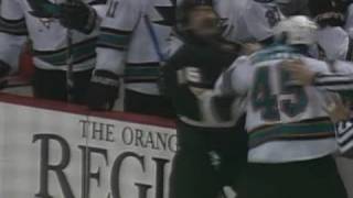 Jody Shelley vs George Parros Oct 17 2008 [upl. by Erdnassac]