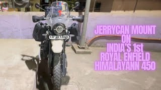 Jerry can install on Indias first ever Royal Enfield Himalayan 450 kaza brown [upl. by Nele]