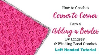 Adding a Border to Corner to Corner Crochet  Left Handed [upl. by Eeramit]