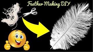 How to make ostrich feather using wool  DIY yarn craft ideasLatest craft tips DIY feather lamp [upl. by Ydniw]