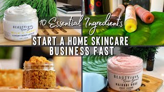 10 BEST Ingredients TO START A SKINCARE BUSINESS at HOME  Natural DIY Skincare [upl. by Ylrebmic]