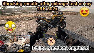 Mileage test on 2023 TRK 502x 🔥  Police ne bike roka 😱 [upl. by Cynara]