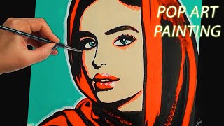 Acrylic Painting Tutorial POP ART for beginners  Easy Portrait Painting [upl. by Nahor]