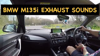 BMW M135i Driving around with external exhaust sound standard exhaust [upl. by Abagael]