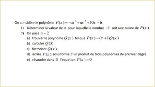 Exercice 2  Polynômes  Tronc commun scientifique et technologique [upl. by Legnalos]