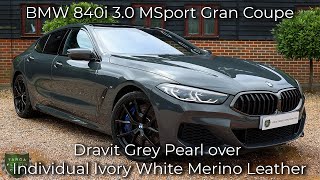 BMW 840i 30 MSport Gran Coupe registered March 2021 21 finished in Dravit Grey Pearl [upl. by Ivel]