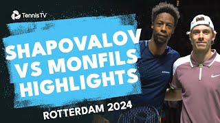 Denis Shapovalov vs Gael Monfils Highlights  Rotterdam 2024 [upl. by Michelina]