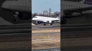 United Embraer E175 Landing At Portland Jetport aviation [upl. by Nylatsirk]