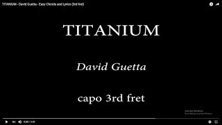 TITANIUM  David Guetta  Easy Chords and Lyrics 3rd fret [upl. by Annahael]