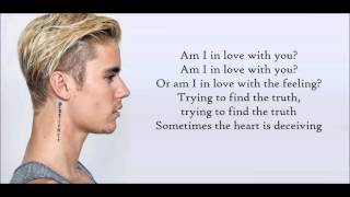 Justin Bieber  The Feeling ft Halsey Lyrics [upl. by Audrye]