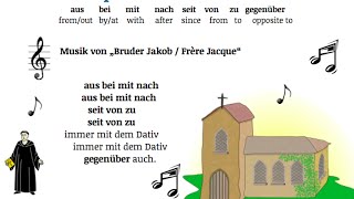 A1 Learn German learn the prepositions with dative with a song PART 1 [upl. by Nimref]