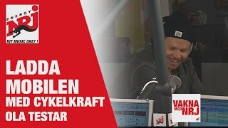 VAKNA Ola testar  ladda mobilen med en träningscykel  VAKNA MED NRJ [upl. by Sethi]