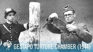 Gestapo Torture Chamber in Paris World War II 1944  British Pathé [upl. by Nidorf]