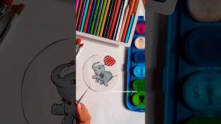 Cute baby elephant 🐘 painting shorts viral [upl. by Nelag]