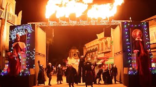 HHN Hollywood 2024 OPENING SCAREMONY FIRE TOWERS [upl. by Kial559]