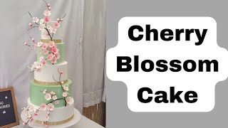 How To Make Beautiful Cherry Blossom Edible Cake Design [upl. by Carling]