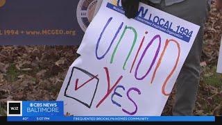 Howard County school bus drivers rally for unionization amid disputes with contractor [upl. by Arianie11]