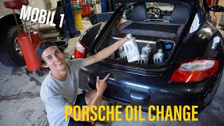 OIL CHANGE for my Cayman S  HOW TO [upl. by Latoyia773]