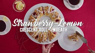 StrawberryLemon Crescent Roll Wreath [upl. by Schrader358]