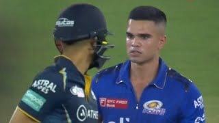 Shubman Gill did this heroic act in reply of Arjun Tendulkars Sledging in front of Sara in MI vs GT [upl. by Merriman397]