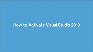 How to Activate Visual Studio 2019 With Product Key [upl. by Akihsan]