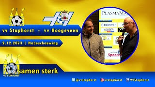 vv Staphorst  vv Hoogeveen  2122023  Nabeschouwing [upl. by Northrop]