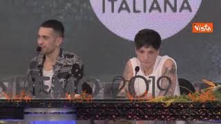 Sanremo 2019 il vincitore Mahmood quotPolemiche sui migranti Io sono italiano al 100quot [upl. by Alfonso]