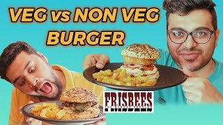 VEG VS CHICKEN BURGER  BEST BURGER IN MUMBAI  FRISBEES  Best Fast Food In Mumbai [upl. by Plante882]