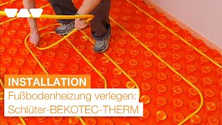 Fußbodenheizung verlegen SchlüterBEKOTECTHERM Noppensystem [upl. by Yenoh]