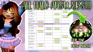 ALL HALO ANSWERS FOR THE NEW ENTWINED VINES HALO 2024  ROYALE HIGH ROBLOX [upl. by Ayanat997]