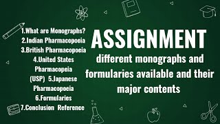 different monographs and formularies available and their major contents assignment Chemistrydpharma [upl. by Clancy]